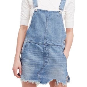 Free people denim overall dress!